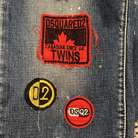 DSQUARED patchwork Kenny jeans, size 50 Italian - Picture 9 of 13